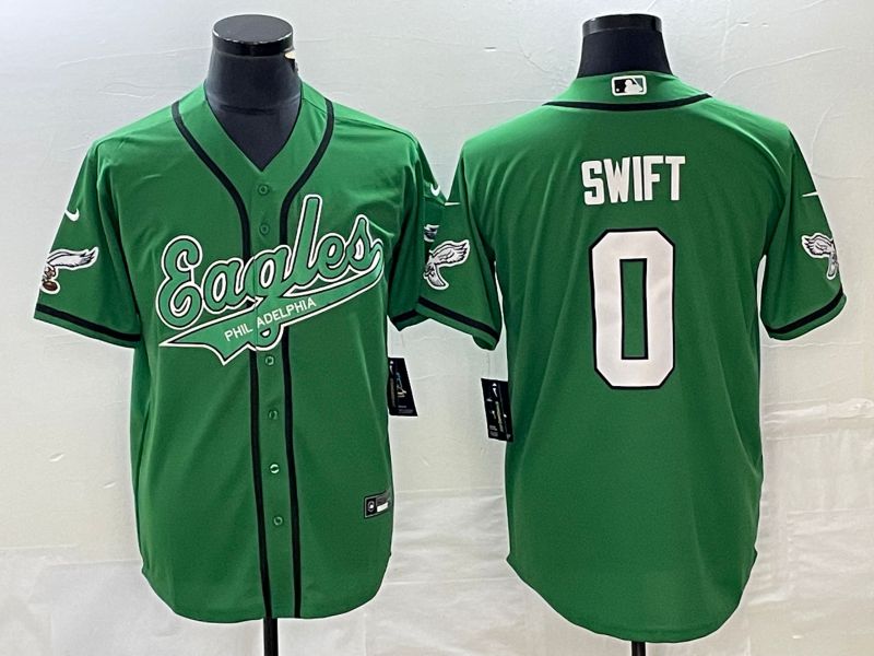 Men Philadelphia Eagles 0 Swift Green Co Branding Game NFL Jersey style 1